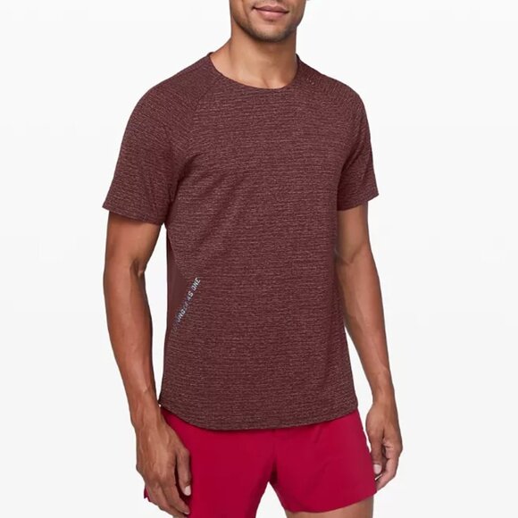Lululemon x Barry’s Bootcamp Maroon Stronger As One Workout Tee - Picture 1 of 5